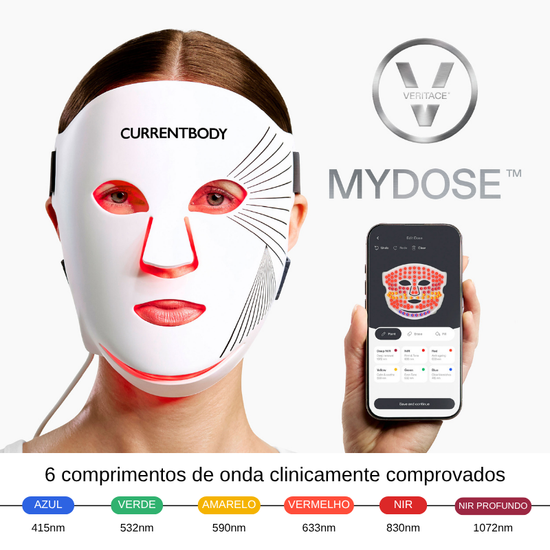 CurrentBody Skin Máscara Facial LED com Terapia de Luz Vermelha: Série 3