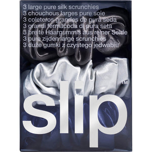 slip Pure Silk Large Scrunchies - Midnight
