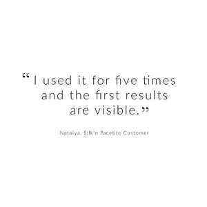 Customer Review Quote by a Silk'n FaceTite customer - I used it for five times and the first results are visible